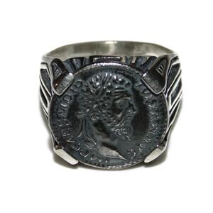 Sterling Silver Ring Signet Roman Ancient Coin Copy Caesar Didius Julianus Eagle